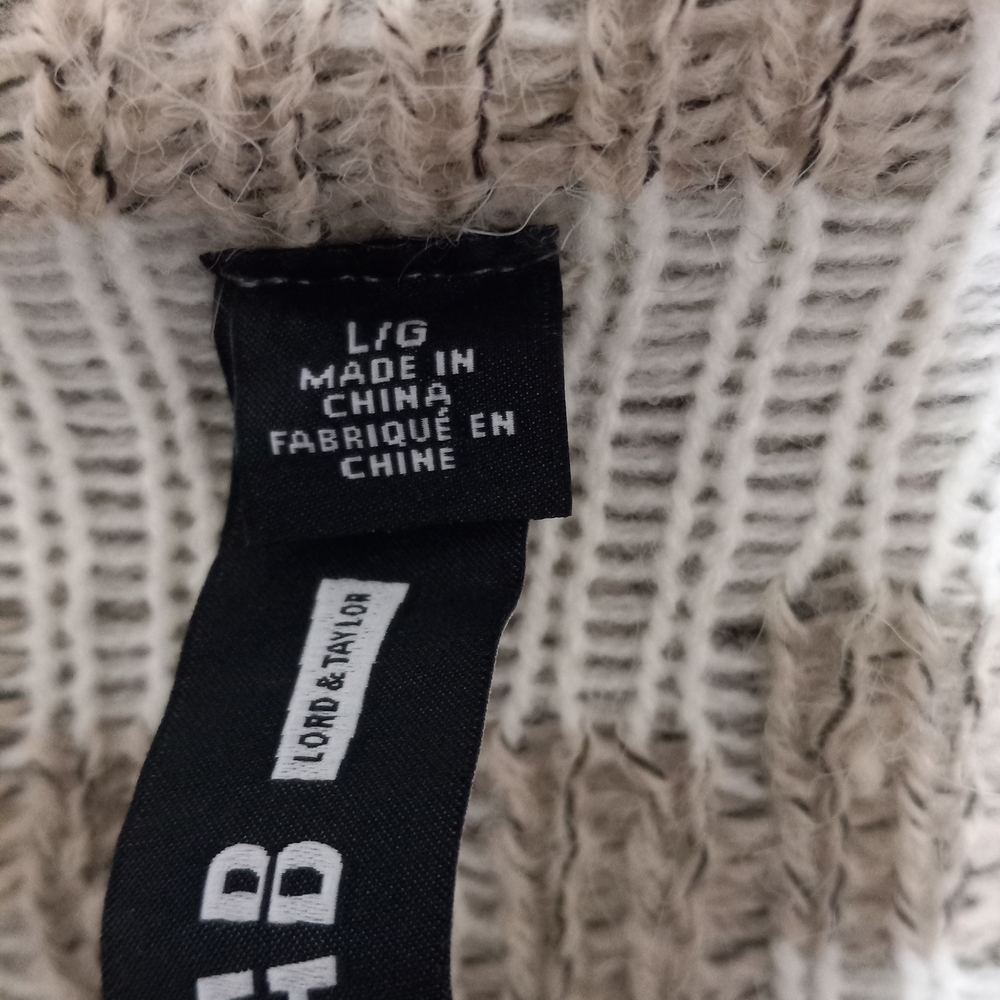 Design Lab Beige Multicolor Patterned Cardigan Size L - Picture 3 of 10